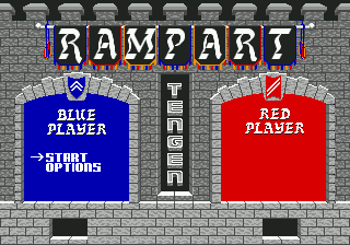 Rampart title screen for Sega Mega Drive
